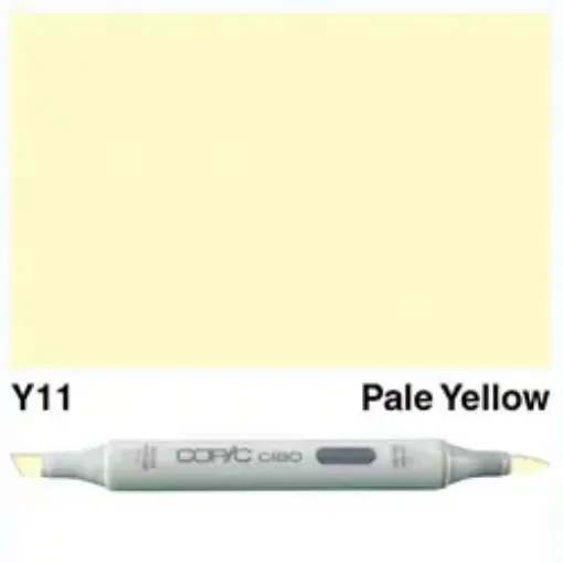 Imagen de Marcador profesional COPIC CIAO alcohol doble punta color Y11 Pale Yellow