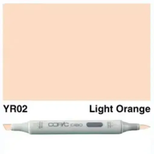 Imagen de Marcador profesional COPIC CIAO alcohol doble punta color YR02 Light Orange
