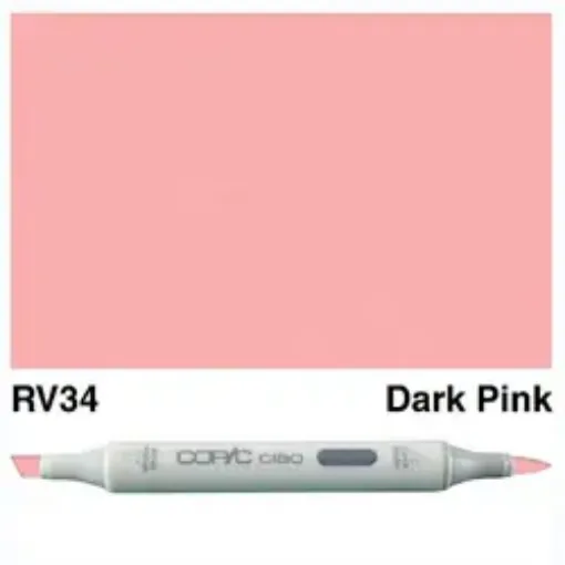 Imagen de Marcador profesional COPIC CIAO alcohol doble punta color RV34 Dark Pink