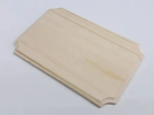 Imagen de Peana base de madera de pino grande de 15x22cms forma rectangular con puntas redondeadas