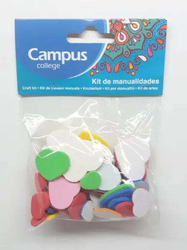 Imagen de Confetti "CAMPUS" corazones de goma eva de colores * 40 unidades
