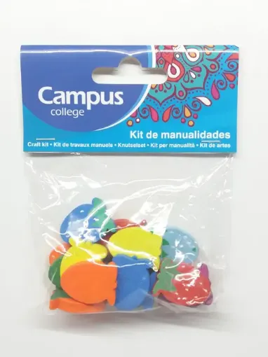 Imagen de Confetti "CAMPUS" frutillas de madera de colores *15 unidades