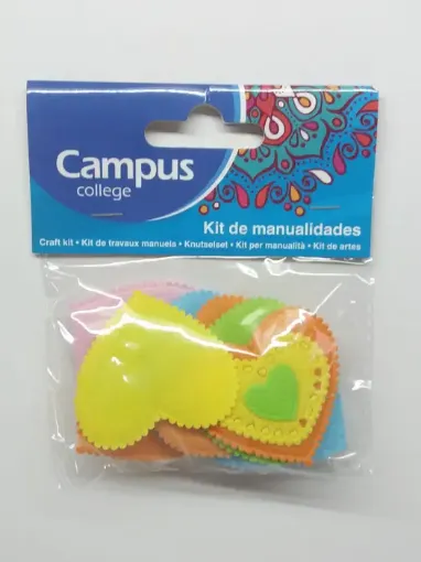 Imagen de Confetti "CAMPUS" corazones de tela de colores *8 unidades
