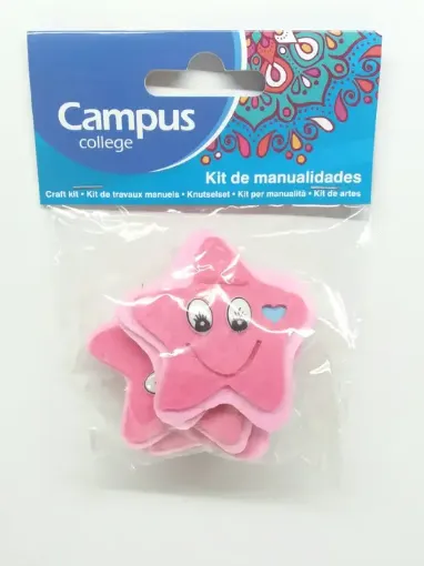 Imagen de Confetti "CAMPUS" estrella con caritas de fieltro de colores*5unidades