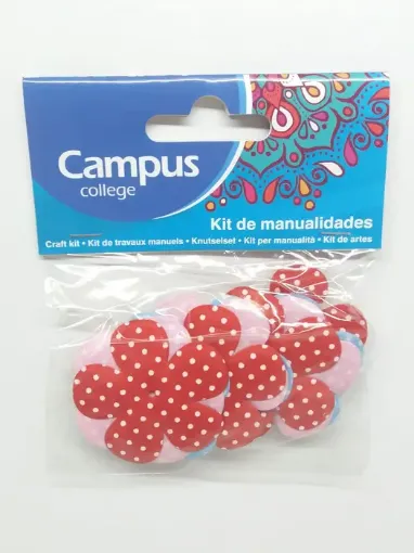 Imagen de Confetti "CAMPUS" flores de tela de colores por 10 unidades