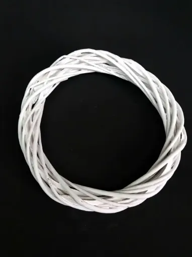 Imagen de Aro rosca corona de mimbre fina de 25cms. de ancho importada color blanco