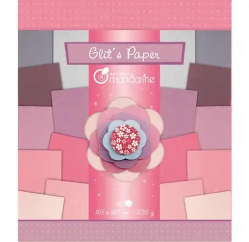 Imagen de Glitz Paper AVENUE MANDARINE 20*20cms 18 hojas 200grs. combinacion cremas y rosados