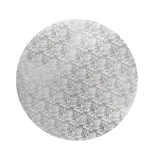 Imagen de Base redonda de carton de 2mms. forrada de color plata de 35cms.