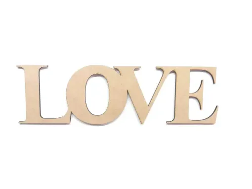 Imagen de Cartel de MDF corte laser Palabra "LOVE" de 8*28cms.