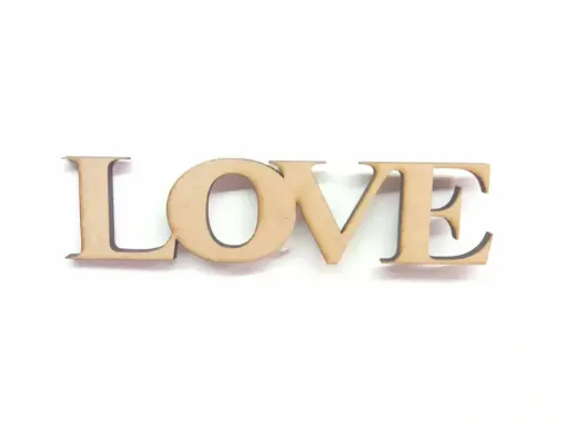 Imagen de Cartel de MDF corte laser Palabra "LOVE" de 3*11cms.