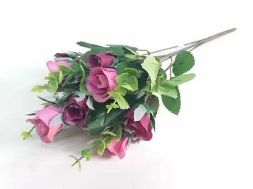 Imagen de Ramo de flores artificiales rosita con ilusion color Fucsia