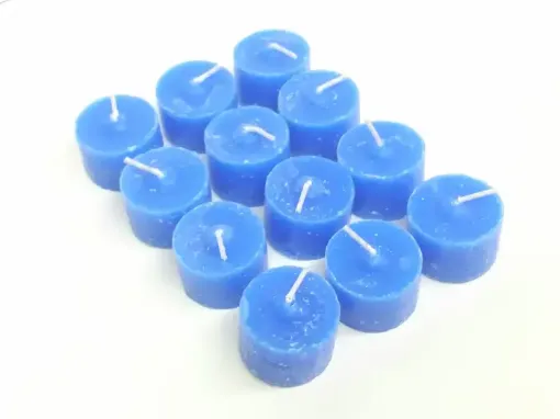Imagen de Veladora simple alta en paquete de 12 unidades color Azul