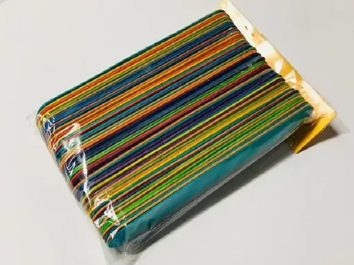 Imagen de Palitos de helado de madera de 6 colores "CRAFTLAND" de 20x2.5cms por 50 unidades 