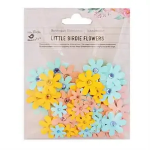 Imagen de Kit flores pastel con brillo *80 Little Birdie CR70140