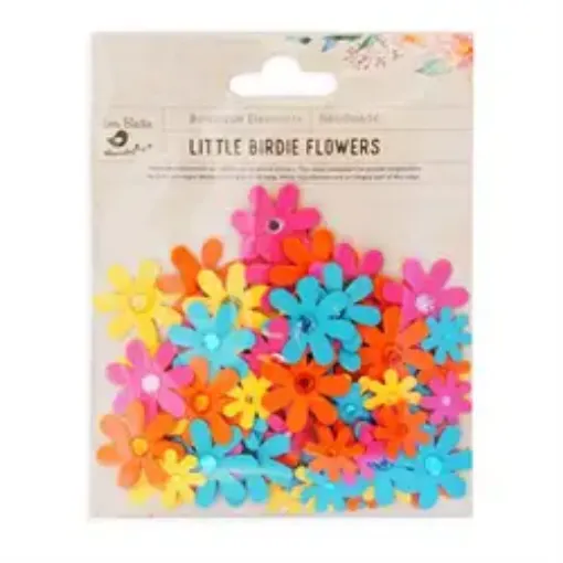 Imagen de Kit flores de colores con brillo *80 Little Birdie CR70149