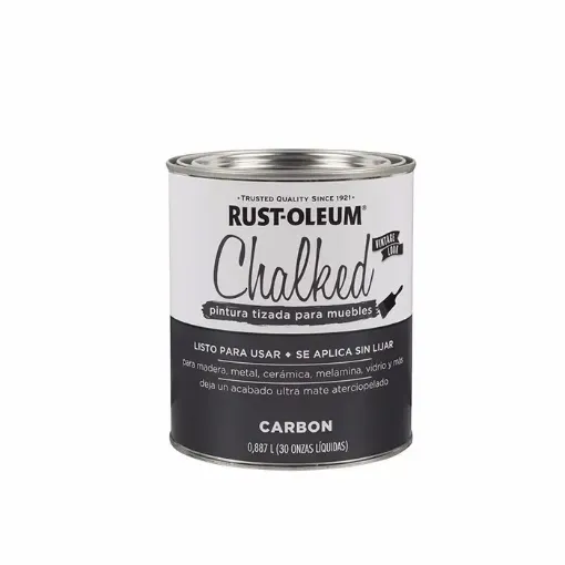 Imagen de Pintura RUST OLEUM Chalk Paint tizada brochable ultra mate vintage *0,887 lts. gris carbon