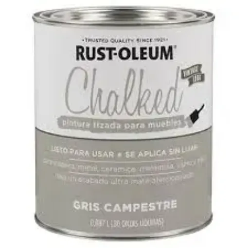 Imagen de Pintura RUST OLEUM Chalk Paint tizada brochable ultra mate vintage *0,887 lts. gris campestre