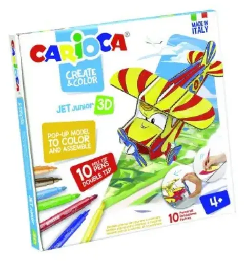 Imagen de Set infantil para colorear y construir CARIOCA CREATE & COLOR con 10 marcadores - jet