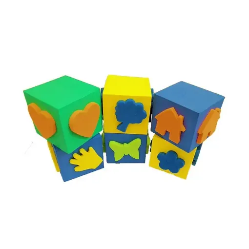 Imagen de Sellos de goma eva forma cubo de 6cms x6 unidades No.2017D-476