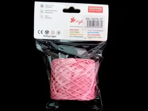 Imagen de Hilo tipo cinta red de rafia de colores en ovillo de 10mts. RB10276-37 rosado