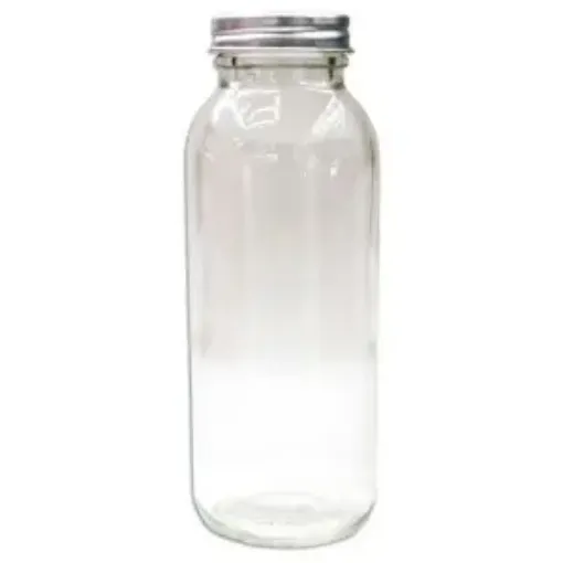 Imagen de Frasco de vidrio botella con tapa rosca metalica (5.5*5.5)16.5cm DU470