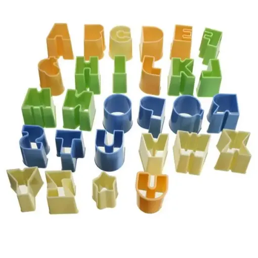 Imagen de Set de 28 cortantes de plastico abecedario letras 