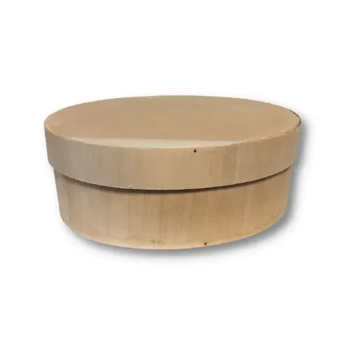 Imagen de Caja de madera de compensado ovalada mediana de (27*22)10cms.