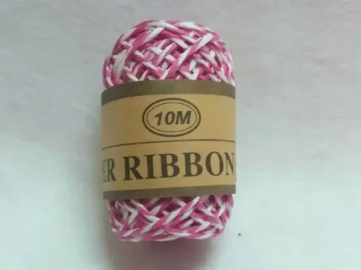 Imagen de Hilo de papel colores en carretel de 10mts. Bicolor RB9634 rosa con blanco