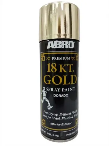 Imagen de Pintura en aerosol ABRO Premium lata negra *227grs. color oro gold 18 kilates 
