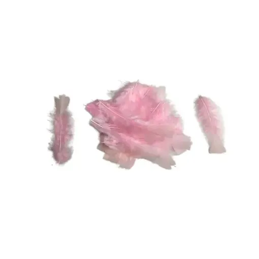 Imagen de Plumas de pavo de 7 a 17cms en paquete de 5grs x30 unidades aprox Color Rosado claro