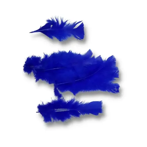 Imagen de Plumas de pavo de 7 a 17cms en paquete de 5grs x30 unidades aprox Color Azul royal blue 8342
