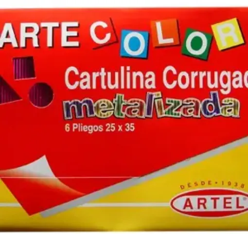 Imagen de Carpeta Artecolor Cartulinas corrugada metalizada 6 pliegos 25*35cms.