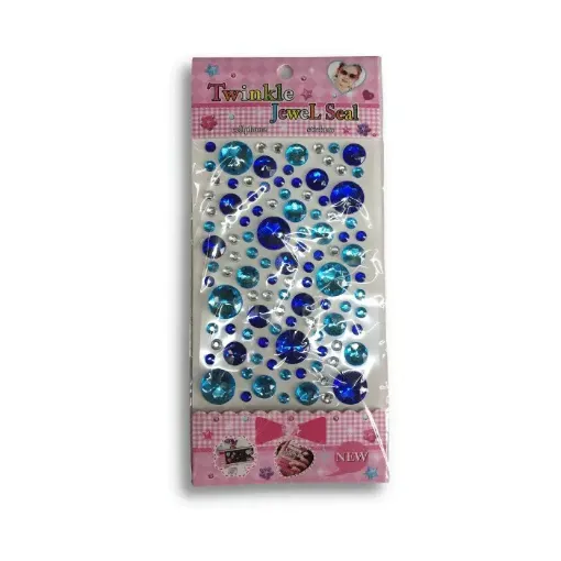 Imagen de Sticker de piedras circulos de varios tamanos "Twinkle Jewel Seal" azules