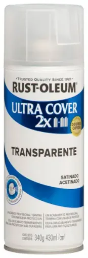 Imagen de Aerosol "RUST OLEUM" Ultra Cover X2 Barniz transparente satinado 340 grs