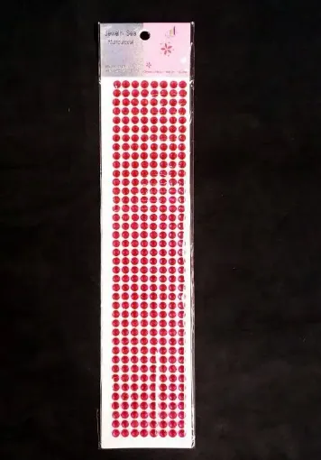 Imagen de Brillo adhesivo redondo 6mms. tira de 320 unidades rojo