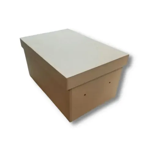 Imagen de Caja rectangular de MDF de 6mm con agujeros para asa y tapa de encastre de 24x30x13cms