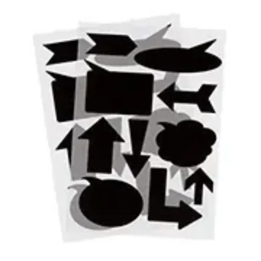 Imagen de Stickers pizarra en plancha de 8 formas diferentes
