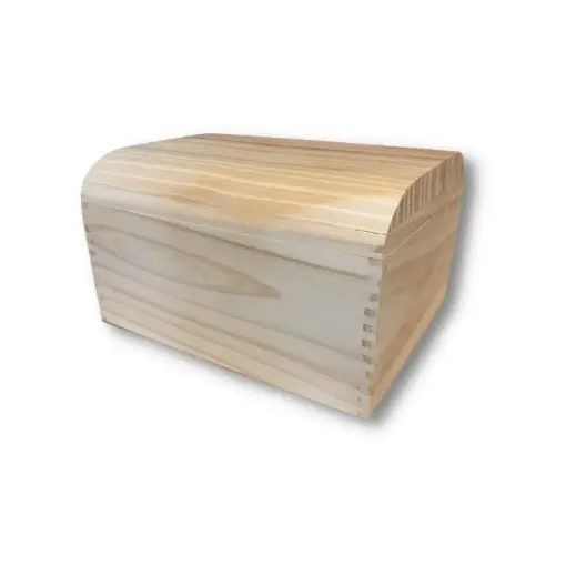 Imagen de Cofre baul de madera de pino Con bisagras de 12x17x9cms