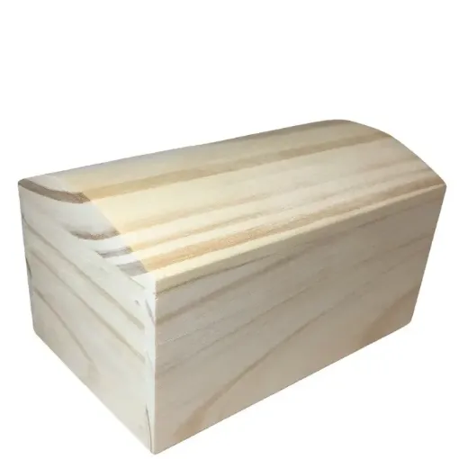 Imagen de Cofre baul de madera de pino Con bisagras de 10x14x9cms