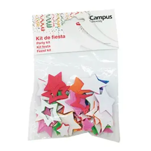 Imagen de Confetti de goma eva "CAMPUS" estrellas colores surtidos *30 unidades