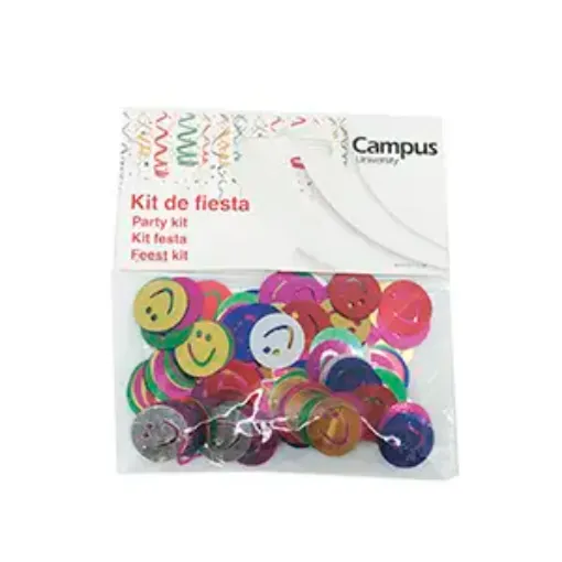 Imagen de Confetti "CAMPUS" smily carita feliz surtidas de colores por 14grs