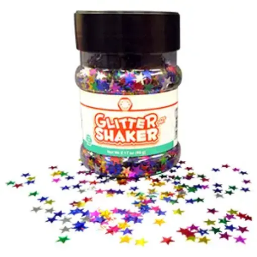 Imagen de Confetti metalizado "GLITTER ART" forma estrellas pote de 90grs.