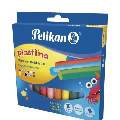 Imagen de Plastilina no grasosa "PELIKAN" en barras 180grs. *10 colores
