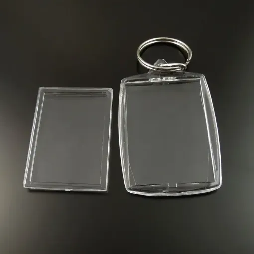 Imagen de Llavero con acrilico rectangular de 5x3cms portafoto x100 unidades