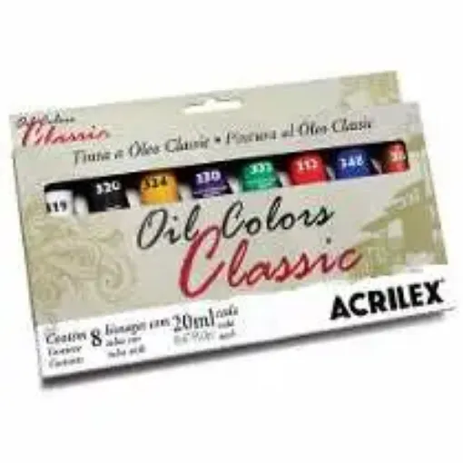 Imagen de Oleos en pomo x20ml "ACRILEX" en caja de 8 colores