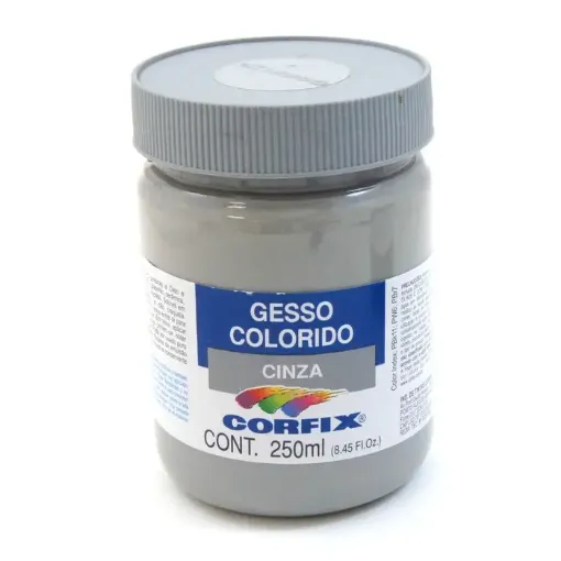 Imagen de Gesso acrilico base para telas lienzos "CORFIX" color gris ceniza en pote de 250ml