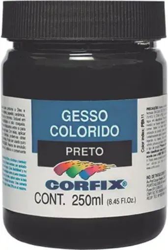 Imagen de Gesso acrilico base para telas lienzos "CORFIX" color negro en pote de 250ml
