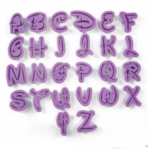 Imagen de Cortantes de plastico DISNEY letras set de 26 unidades