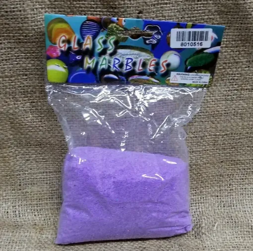 Imagen de Arena de colores importada "GLASS MARBLES" en bolsa de 400grs aprox color Lila