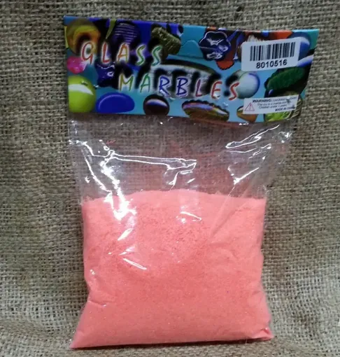 Imagen de Arena de colores importada "GLASS MARBLES" en bolsa de 400grs aprox color Rosado claro
